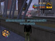 Mission passed screen.