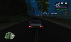 Carl Johnson follows the Stratum he is tailing.