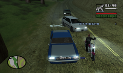 CJ pops the Stratum's tires with Stingers.