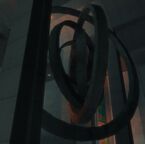 The interior of the westernmost building of the Randolf Art Center, containing a circular structure by Adam Biggs in Grand Theft Auto IV.