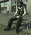 Real Badman sitting on a bench before his random encounter.