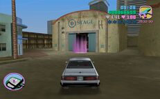 Tommy Vercetti about to drop Candy Suxxx and Mercedes Cortez off at the InterGlobal Films studios.