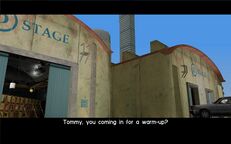 Mercedes Cortez asking Tommy Vercetti if he is coming in for a 'warm-up'.