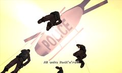 The LSPD rappeling down officers from their helicopter.