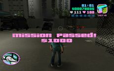 Mission passed screen.