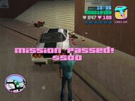 Mission passed screen.