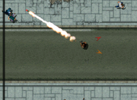 Claude Speed using a Rocket Launcher.