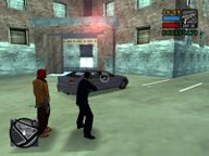 Toni Cipriani shooting a Forelli Family mobsters car, to provoke an attack.