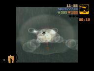 Claude attacking the plane with a rocket launcher.