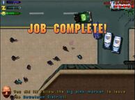 The Job Complete! screen