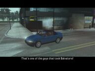 A Sindacco Family mobster involved in the kidnapping of Salvatore Leone driving away from Paulie's Revue Bar.