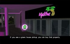 The game showing the player that assets, in this case the Malibu Club, are available for purchase.