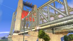 Shoreside Lift Bridge under construction in 1998 (GTA LCS).