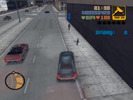 Claude about to run over a Uptown Yardies gangster.