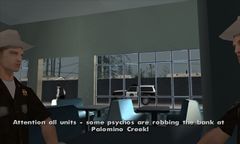 Los Santos Police Department officers receiving the emergency alarm in their office in Palomino Creek.