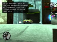 Toni Cipriani getting the Sindacco mobster's car re-sprayed at Pay'n'Spray.