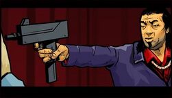 Chan Jaoming wielding a Micro-SMG in GTA Chinatown Wars.
