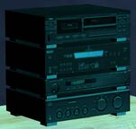 A black stereo.