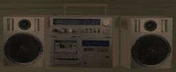 A silver stereo.