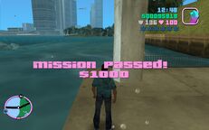 Mission passed screen.