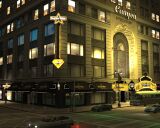 Exterior of The Triangle Superstar Café, at night, alongside Canyon Entertainment, GTA IV.