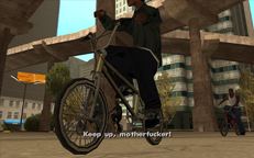 Carl follows Ryder and Smoke when Sweet splits up from them.