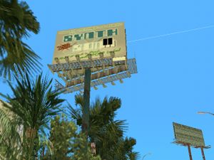 A Synth and Son billboard advertisement in Ocean Beach.