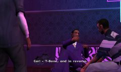 Carl Johnson being given his instructions.