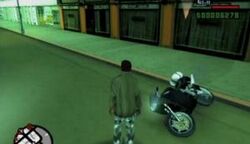 Carl Johnson about to collect one of the packages.