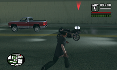 Carl Johnson about to collect one of the packages