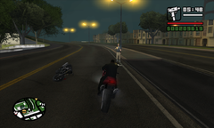 Carl Johnson shooting a courier.
