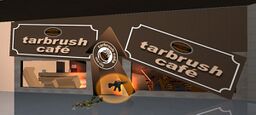 The wreckage of the Tarbrush Café after the completion of the mission Cop Land.