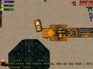 The second Taxi about to be destroyed by the car crusher