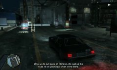Niko and Roman driving towards Roman's apartment