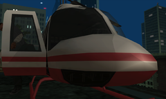Carl Johnson joins Little Lion aboard his helicopter.