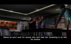 Phil Cassidy telling Tommy Vercetti that Hilary King will not work for him if he can not beat him in illegal street race.