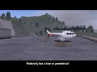 Catalina's helicopter about to take off.