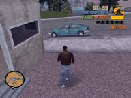 Claude escaping the Colombian Cartel mansion and about to enter a Kuruma.