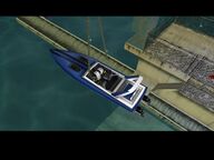The Squalo II being lowered into the water.