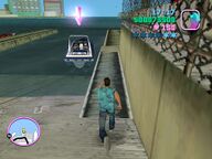 Tommy Vercetti about to get on to the Squalo II.