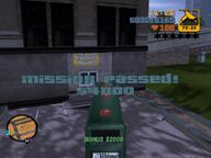 Mission passed screen.