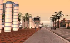 The view from The Strip, showing the casino's billboard