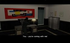 Tommy Vercetti having found the bank manager.