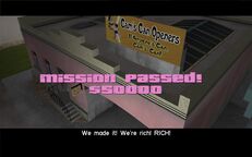 The mission complete screen.