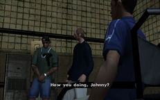 Carl Johnson and Ken Rosenberg meeting Johnny Sindacco inside the abattoir during The Meat Business.