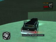 Toni Cipriani parking the Hearse in the Love Media building's garage.