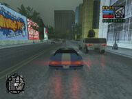 Toni Cipriani driving to the ferry terminal in Rockford to confront the men with the diamonds.