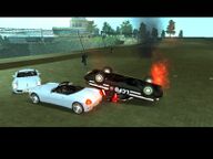 The Sicilian Mafia after having over turned a police car.