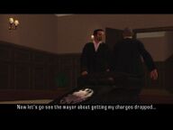 Salvatore Leone and Toni Cipriani leaving to pay the Mayor, Miles O'Donovan, a visit.
