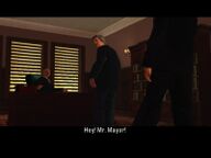 Mayor Miles O'Donovan meeting Salvatore Leone at his mansion.